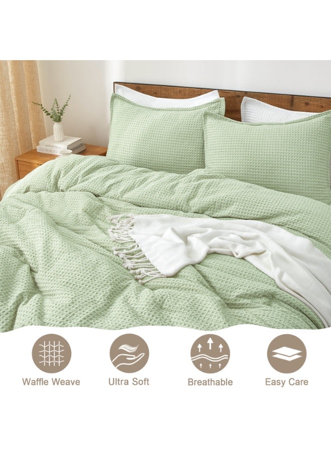 PHF طقم لحاف وايفل فائق النعومة بحجم كينغ، 3 قطع، طقم سرير خفيف الوزن وقابل للتنفس ومريح لجميع الفصول، لحاف مريح ذو قوام مع 2 غطاء وسادة، أسود - Image 4