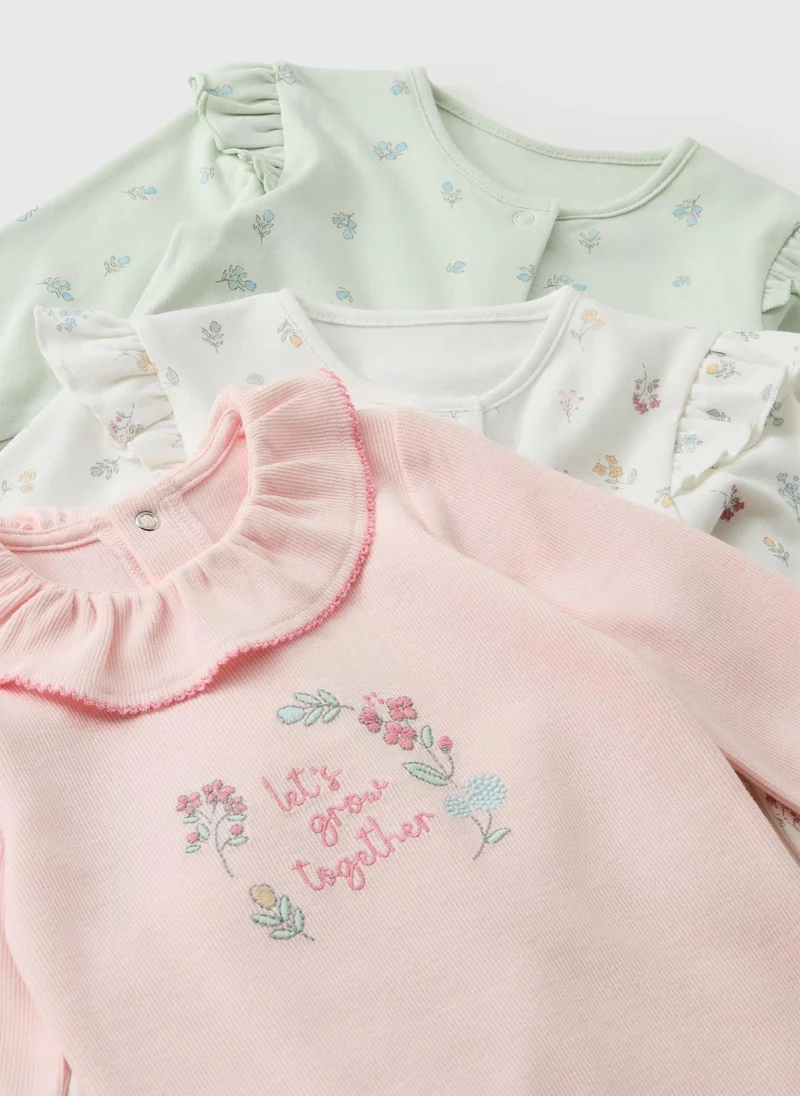 ماتلان 2 Pack Baby Multicolour Pretty Floral Sleepsuits