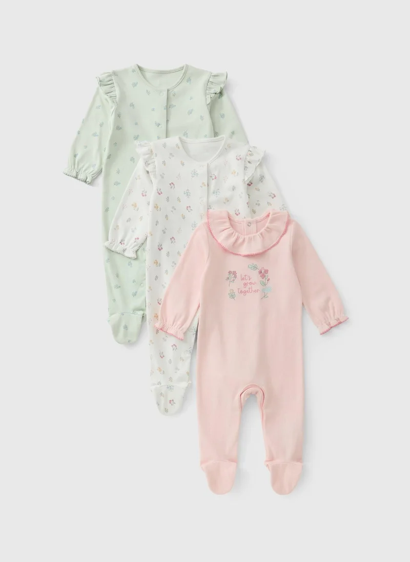 ماتلان 2 Pack Baby Multicolour Pretty Floral Sleepsuits