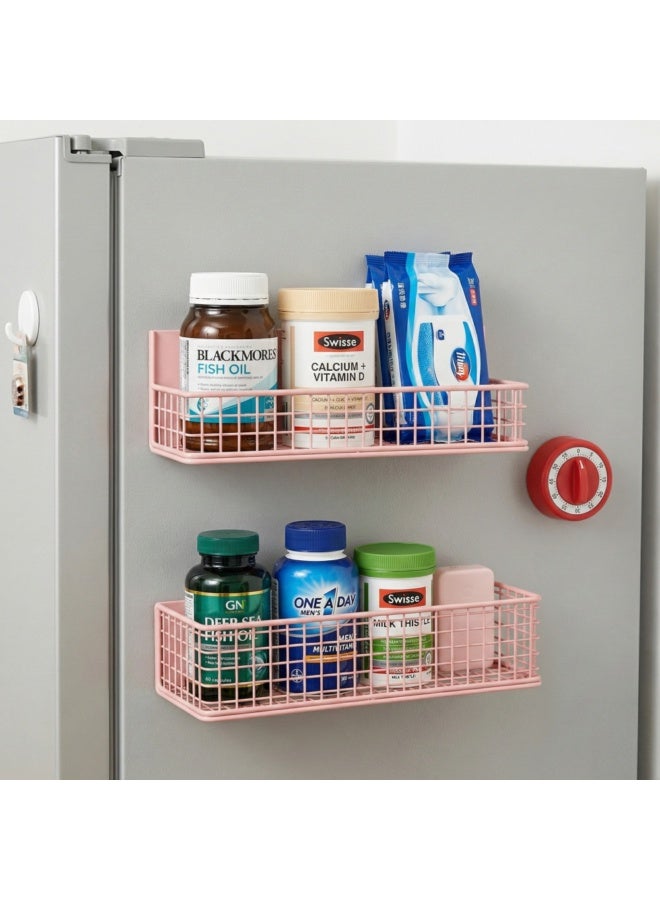 NeeMee Strong Magnetic Refrigerator Shelf Spice Organizer Creative Refrigerator Magnet Magnetic Side Kitchen Spice Rack - Image 2