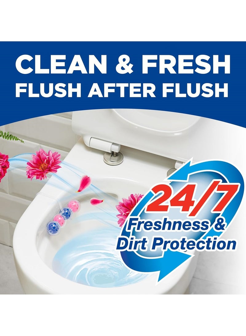 Bloo P Activ Balls Flowers Twin 50g – Floral Fragrance, Strong Foaming Action, 100% Anti-Limescale, Long-Lasting Blue Water - Image 2