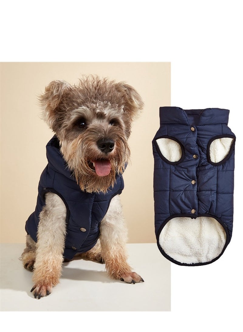 Loquat Squality Pet Dog Clothes Vest Winter  Nave Blue - Image 2