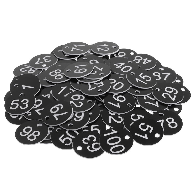 Plastic Number Key Tags 1 100 Black White for Office Warehouse Hotel Labeling - Image 2