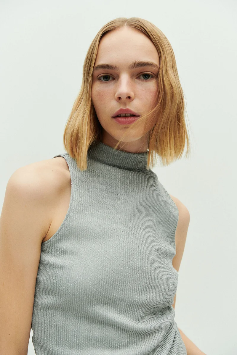 H&M Glittery turtleneck vest top