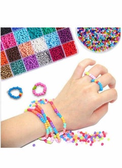 Excefore Seed Beads for Jewelry Making Kit, Bracelet Making Supplies - with Glass Faceted Beads, Hoop Earrings, Copper Wire, String and Charms for DIY Rings Waist Beads Earring Necklace Gift  - Image 3