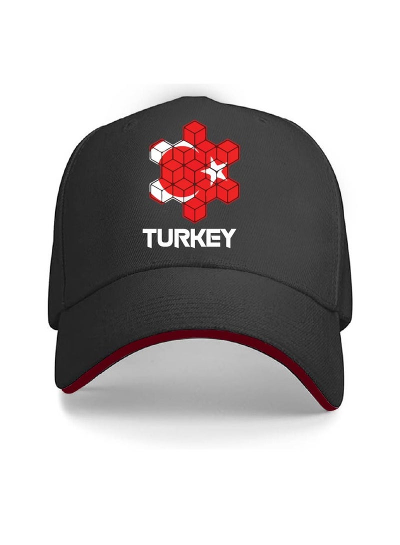 PRINTSHOP4ME Turkey Unisex Adult Football Cap For Both Men And Women With Metal Adjustable Buckle Closure-Perfect For Football Fans,Match Days,Outdoor Activities And Everyday Wear - Image 1