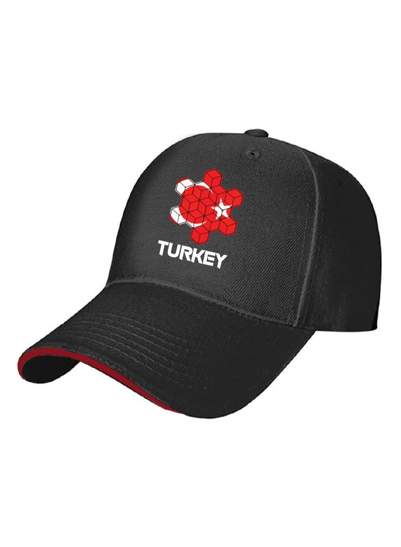 PRINTSHOP4ME Turkey Unisex Adult Football Cap For Both Men And Women With Metal Adjustable Buckle Closure-Perfect For Football Fans,Match Days,Outdoor Activities And Everyday Wear - Image 2