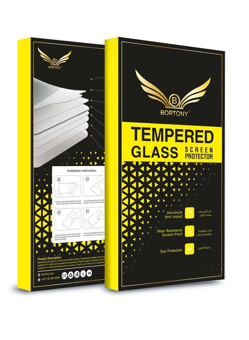 BORTONY Tempered Glass Screen Protector For Samsung Galaxy A51 Black/Clear - Image 3