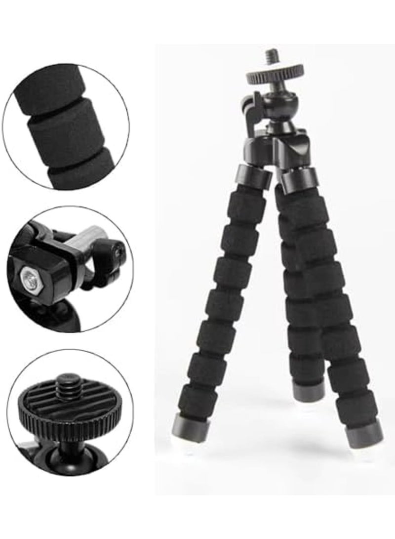 SYOSI Phone Tripod Cell Phone Stand, Flexible Octopus Style Portable Mini Travel Tripod for Gopro, Smartphone, and Digital Camera, Ideal for Outdoor Video Recording and Photography (Black) - Image 3