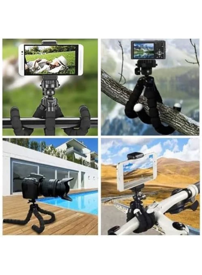SYOSI Phone Tripod Cell Phone Stand, Flexible Octopus Style Portable Mini Travel Tripod for Gopro, Smartphone, and Digital Camera, Ideal for Outdoor Video Recording and Photography (Black) - Image 2
