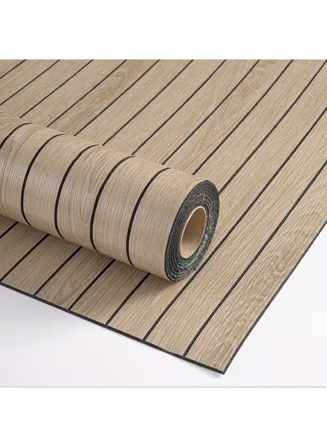 Self-Adhesive SXP Peel and Stick 3D Wall Decal Roll, Wood Grain Grid Panel, 4mm Thickened - Image 1