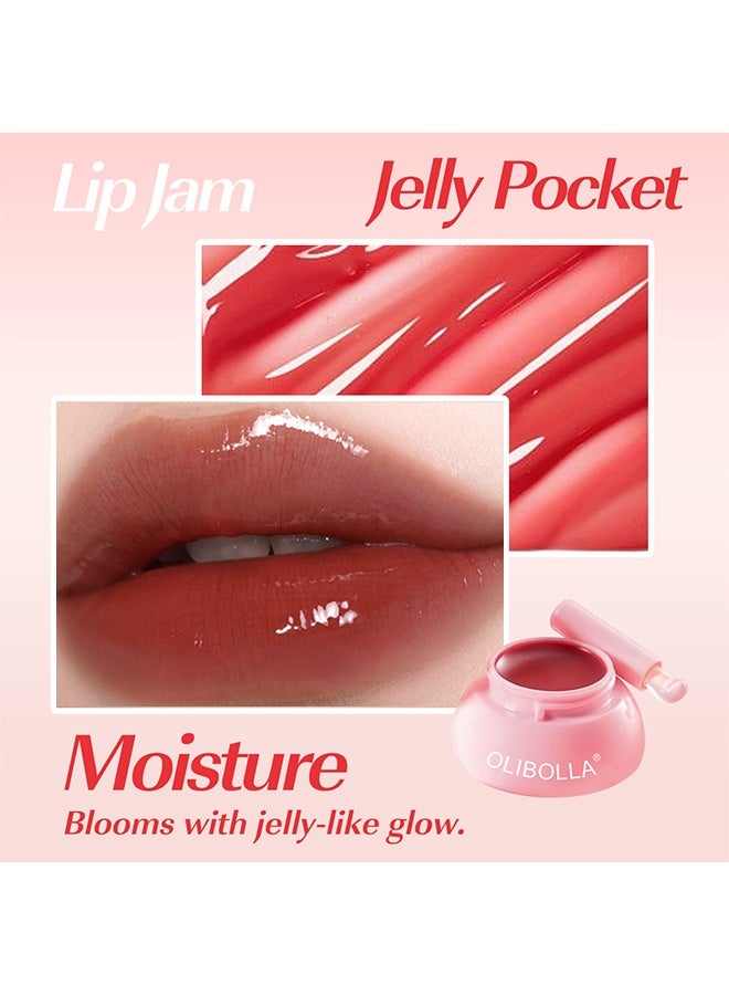 أوليبولا جيليبوكيت ليب جام - متعدد الاستخدام للشفاه والخدود، ملمع شفاه مكثف وغير لاصق، لمسة لامعة، يدوم طوال اليوم، تركيبة غير جافة وقابلة للدمج، صبغة شفاه طبيعية وأحمر خدود كريم 02 # فيغ فليرت - Image 4