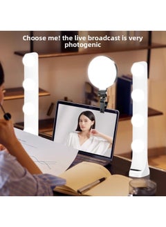 General Double-row Live Light Supplement Anchor Dedicated Desktop Beauty Face Light Shooting Live Room Four Rows Of Face Photo Hair-Specifications:【led Double Row Light】 + Clip Round Chin Light  - Image 3