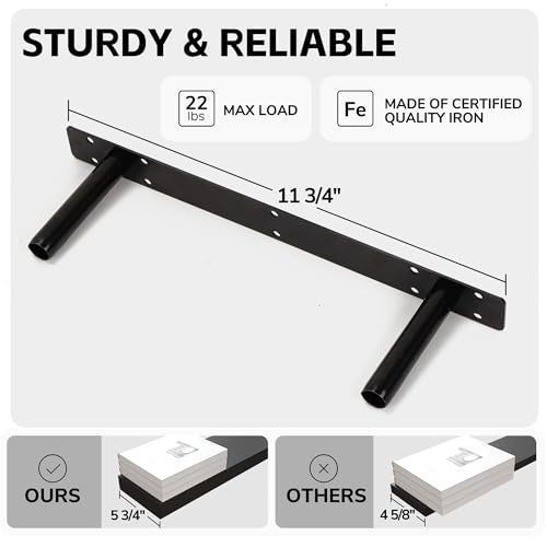 BAMEOS Bamboo Floating Shelves Wall Mounted Wooden Shelves with Invisible Brackets Set of 2, Hanging Wall Decor for Bedroom, Bathroom, Living Room and Kitchen - Image 3