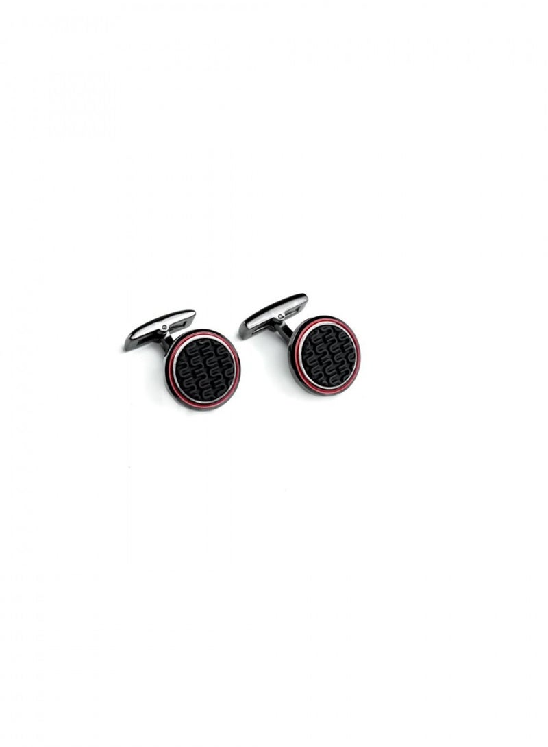 Men's casual red cufflinks with a unique design suitable for all occasions