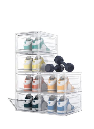 Shoe Storage, 6 Pack Shoe Organizer Clear Hard Plastic Shoe Box, Shoe Boxes Clear Plastic Stackable, Shoe Boxes with Lids for Size 13, Transparent - pzsku/ZAC62017D114CC93FA17EZ/45/_/1702278777/6780cda4-6518-4785-8559-5944d0a42231
