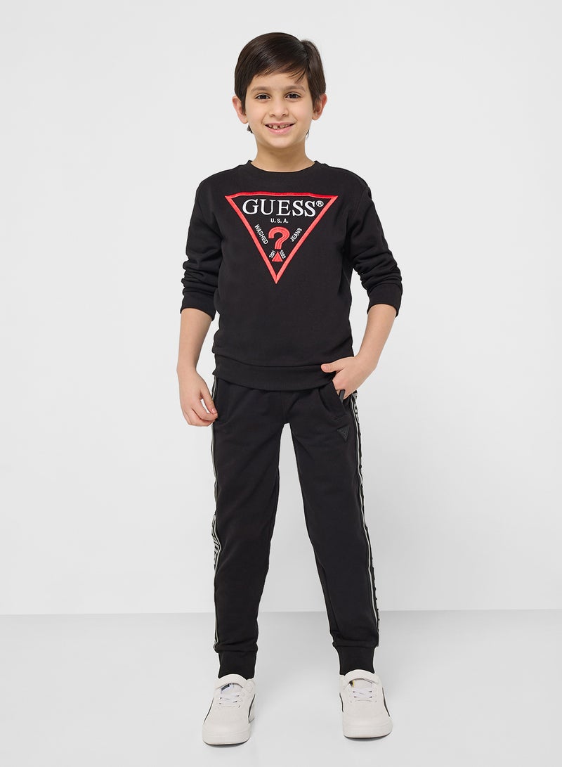 GUESS Kids Logo Long Sleeve Fleece Sweatshirt  - Image 4