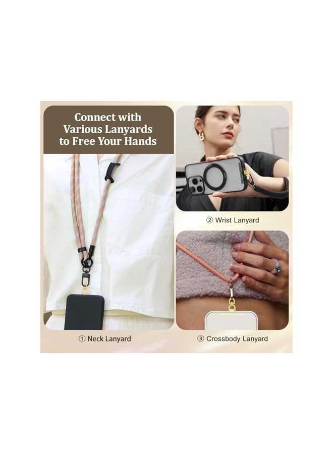 Green Tiger 8 Pack Phone Tether Tab, 360° Rotatable Metal Lanyard Patch for Full Cover Phone Cases Anti Scratch Coating Silver Gold Black Rose Gold Compatible with iPhone 16 Most Smartphones No Adhesive - Image 2