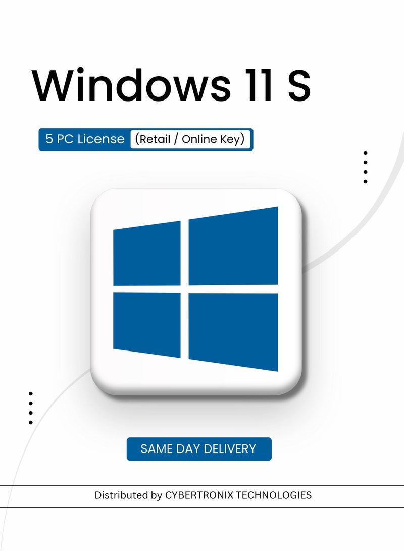Windows Microsoft Windows 11 S | 5 PC License (Retail / Online Key) | SAME DAY DELIVERY