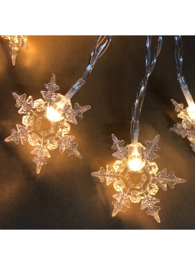 ماركة غير محددة 20 سلسلة ضوء LED على شكل ندفة الثلج أصفر دافئ 2.1 متر  - Image 3
