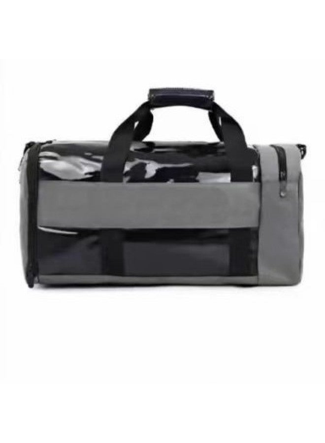 Generic Fitness Sports Backpack Wet And Dry Separate Shoes Large Capacity Shoulder Waterproof Laser Travel Bag Casual Handbag-Color:Silver (customizable Logo) - Image 4