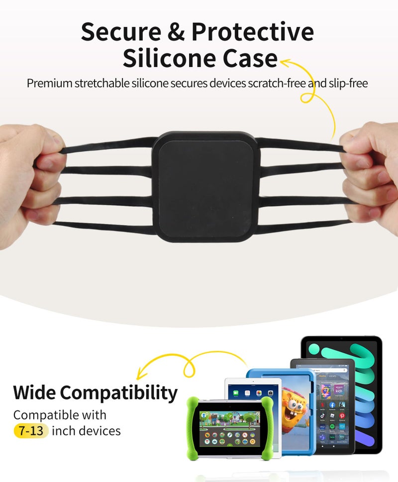 FANGOR Tablet Holder for Car - [3 in 1 Adjustable Extension Arm] Upgraded iPad Holder for car Backseat with Holding Net, Road Trip Essentials for Kids, for 7-13" iPad Pro, Air, Mini, Galaxy, Fire HD - Image 5