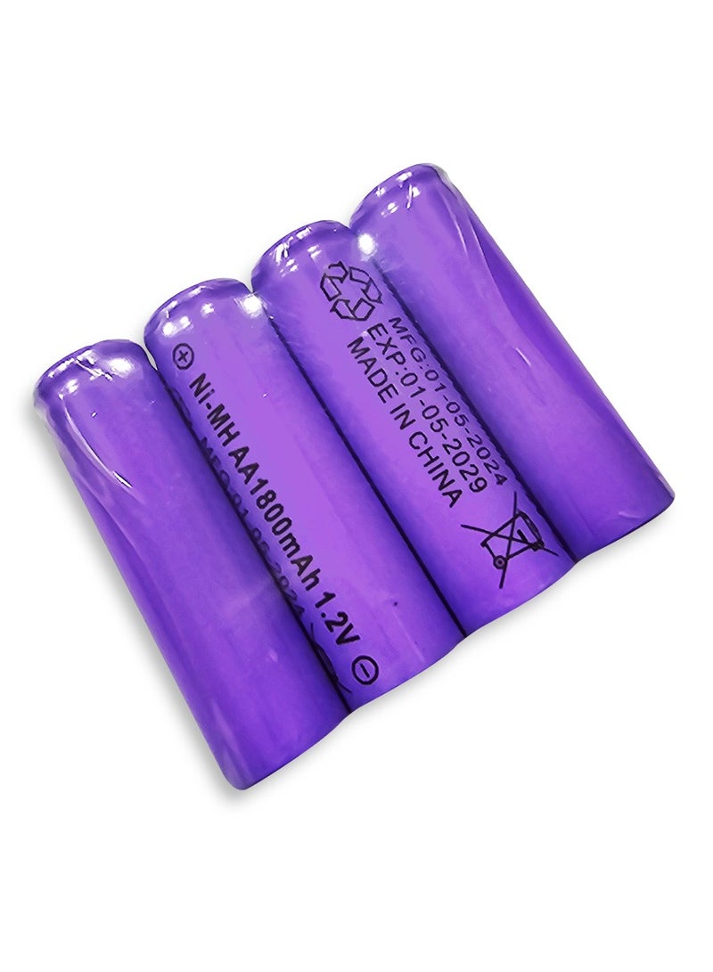 Battery Headless , 1.2V/1800mAh/(AA), Rechargeable Battery for LED Toy Lights, Flashlights, Power Bank and Electronic Devices, 4pcs - Image 2