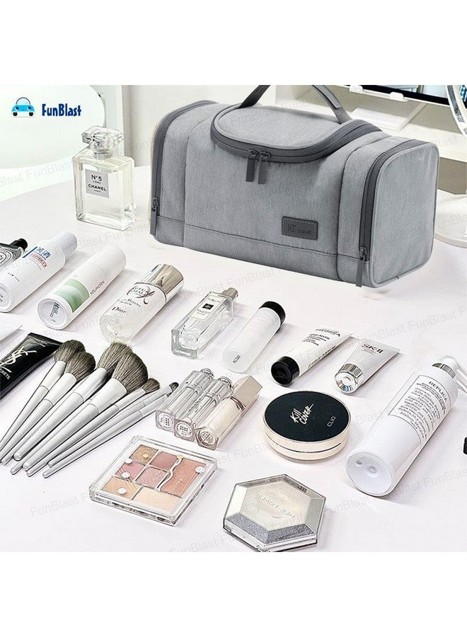 FunBlast Polyester Toiletry Bag For Men And Women - Multipurpose Travel Bag With Waterproof Pockets, Mesh Pockets, Shaving Kit Bag, Toiletry Kit, Cosmetics, Gadget, Make Up And Accessories Bag (Grey) - Image 5