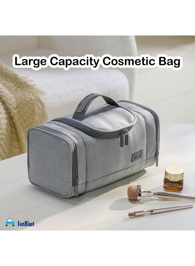 FunBlast Polyester Toiletry Bag For Men And Women - Multipurpose Travel Bag With Waterproof Pockets, Mesh Pockets, Shaving Kit Bag, Toiletry Kit, Cosmetics, Gadget, Make Up And Accessories Bag (Grey) - Image 2