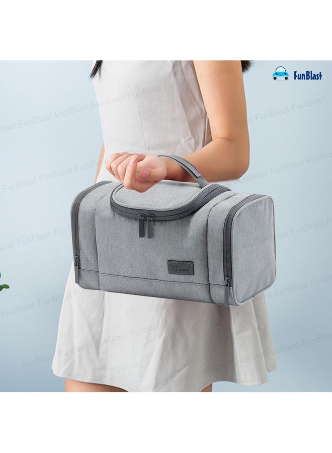 FunBlast Polyester Toiletry Bag For Men And Women - Multipurpose Travel Bag With Waterproof Pockets, Mesh Pockets, Shaving Kit Bag, Toiletry Kit, Cosmetics, Gadget, Make Up And Accessories Bag (Grey) - Image 4