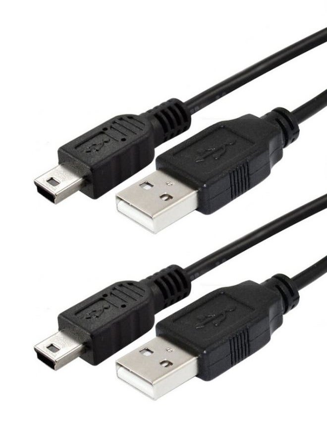 2Pcs 5.56ft Mini USB Cable USB 2.0 Type A to Mini B Cord for GoPro Hero 3+, Hero HD, PS3 Controller, Cell Phones, MP3 Players, Dash Cam, Digital Camera, GPS Receiver Black - Image 1