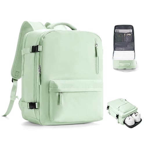 VGCUB Travel Backpack for Women Men for Spirit Airlines Personal Item Bag 18x14x8 Inches Laptop College Backpack,Waterproof Carry on Flight Approved Work Backpack Mochila de Viaje,Large Mint green - Image 1