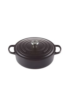 Le Creuset Signature Satin Black Cast Iron 30cm Risotto (Black Interior)
