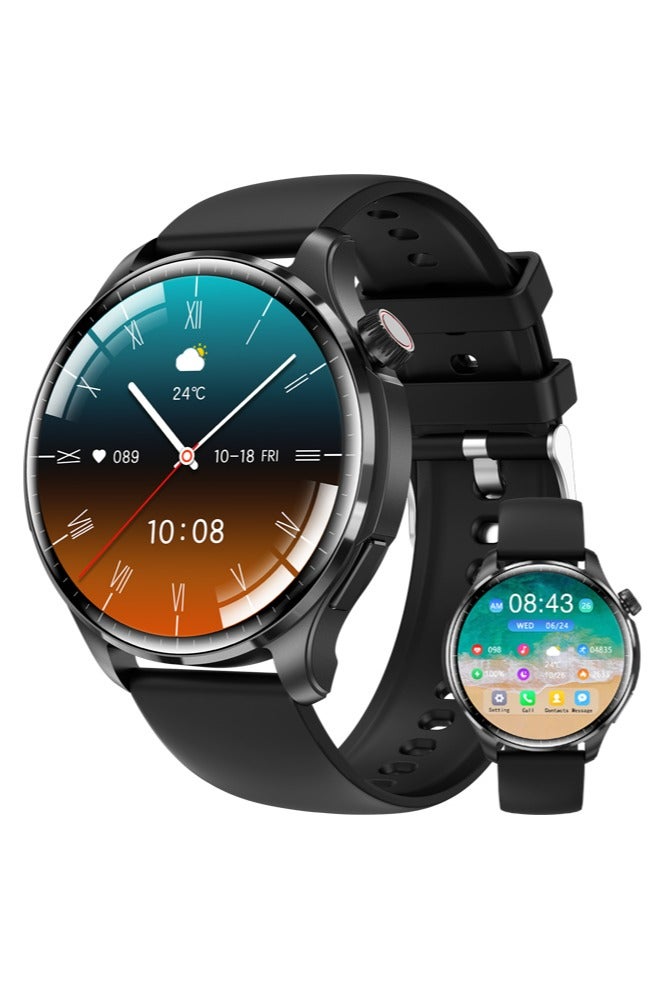 RollsTimi  Smart Watch for Men Women, Answer/Make Calls,1.6" Screen IP68 Waterproof, Multiple Sports Modes Fitness Watch with Sleep Monitor Pedometer Outdoor Smart Watch for Android iOS,Black Silicone - Image 1