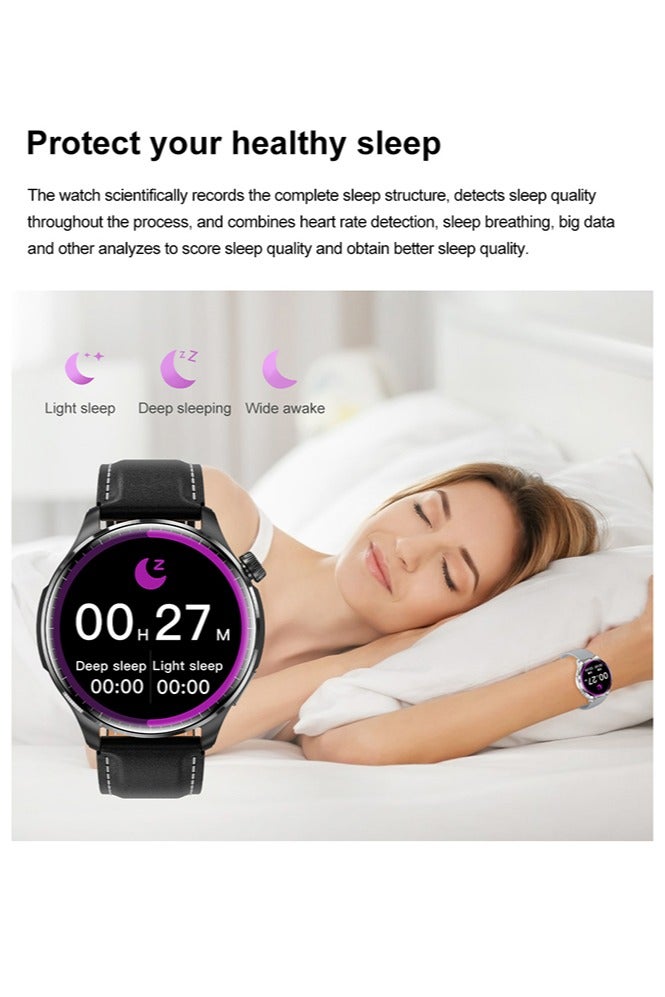 RollsTimi  Smart Watch for Men Women, Answer/Make Calls,1.6" Screen IP68 Waterproof, Multiple Sports Modes Fitness Watch with Sleep Monitor Pedometer Outdoor Smart Watch for Android iOS,Black Silicone - Image 5