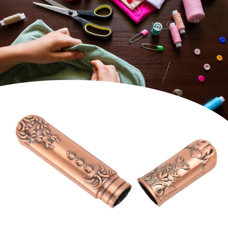 Vintage Rose Gold Sewing Needles Holder Metal Embroidery Storage Case 8.8x2cm - Image 4