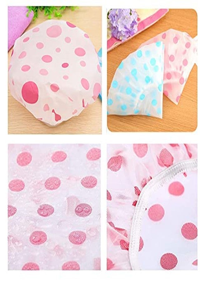 NL TRADERS Waterproof Elastic Band Plastic Reusable Shower Caps for Women's - 3 Pieces (Multicolour) - Image 4