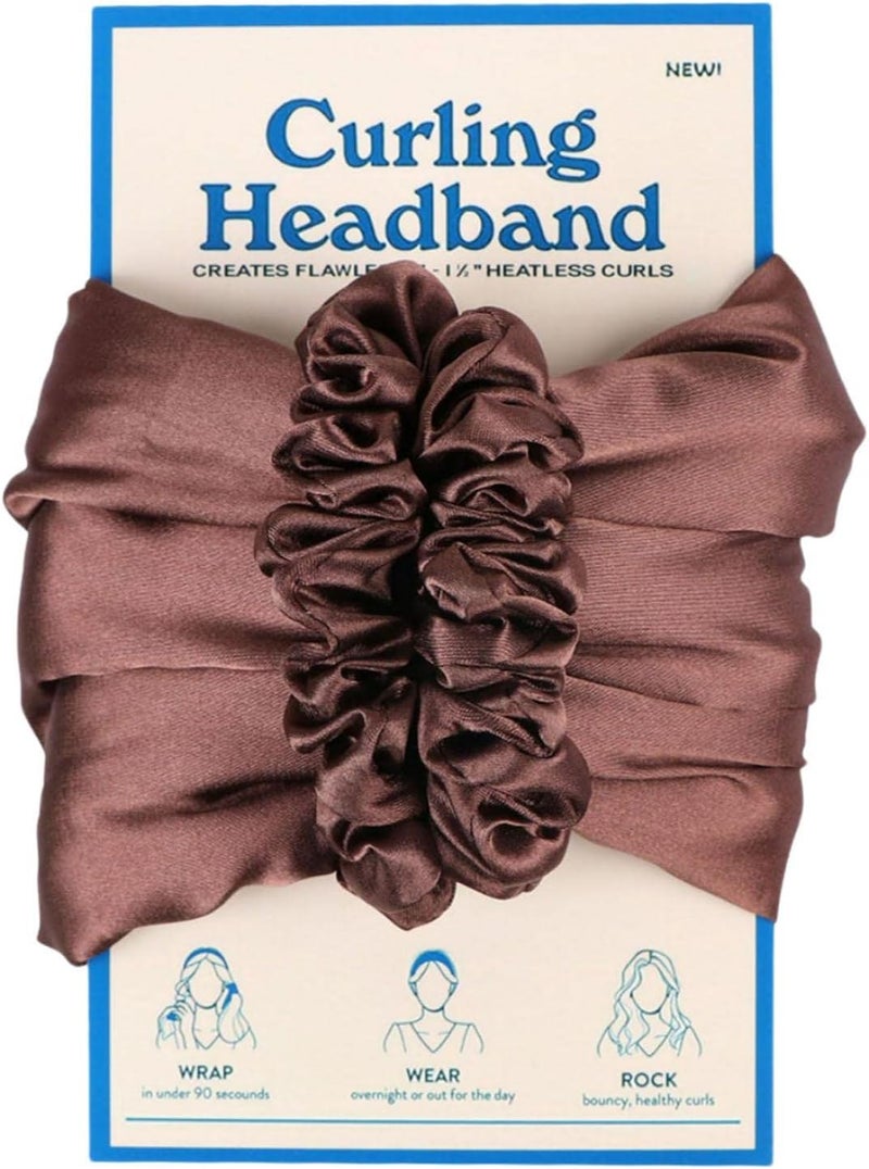 كلاراكو أداة تجعيد شعر مريحة بدون حرارة للنساء والفتيات، مثالية للنوم، مع ربطة رأس، وشريط تجعيد، وأدوات لف الشعر الطويلة طوال الليل - لون قهوة - Image 1