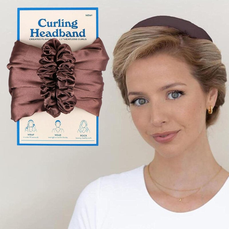 كلاراكو أداة تجعيد شعر مريحة بدون حرارة للنساء والفتيات، مثالية للنوم، مع ربطة رأس، وشريط تجعيد، وأدوات لف الشعر الطويلة طوال الليل - لون قهوة - Image 4