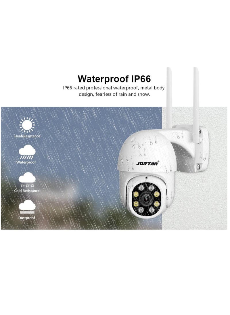 JORTAN - JORTAN 1080P Indoor Outdoor Wireless Wi-Fi Security Camera, Color Night Vision, 2 way Audio, Motion Detection, IP66 Waterproof, PTZ Control, Cloud Storage - Image 1