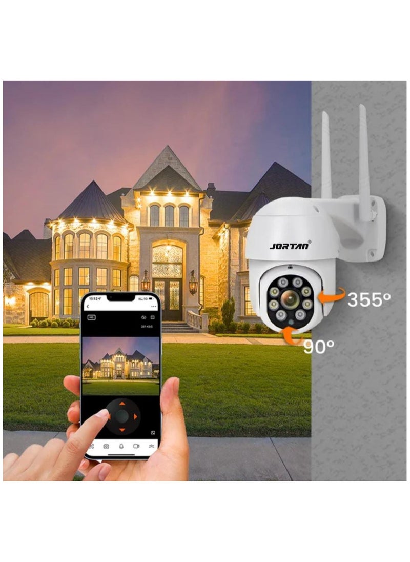JORTAN - JORTAN 1080P Indoor Outdoor Wireless Wi-Fi Security Camera, Color Night Vision, 2 way Audio, Motion Detection, IP66 Waterproof, PTZ Control, Cloud Storage - Image 1