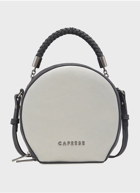 CAPRESE-JOSIE SLING MEDIUM Black | Dual-color round sling bag with adjustable strap, ideal for casual outings and daily use