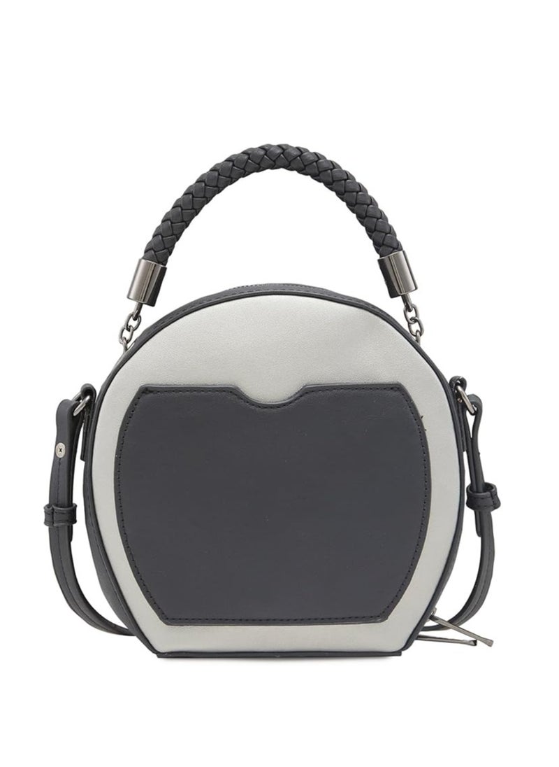 CAPRESE-JOSIE SLING MEDIUM Black | Dual-color round sling bag with adjustable strap, ideal for casual outings and daily use