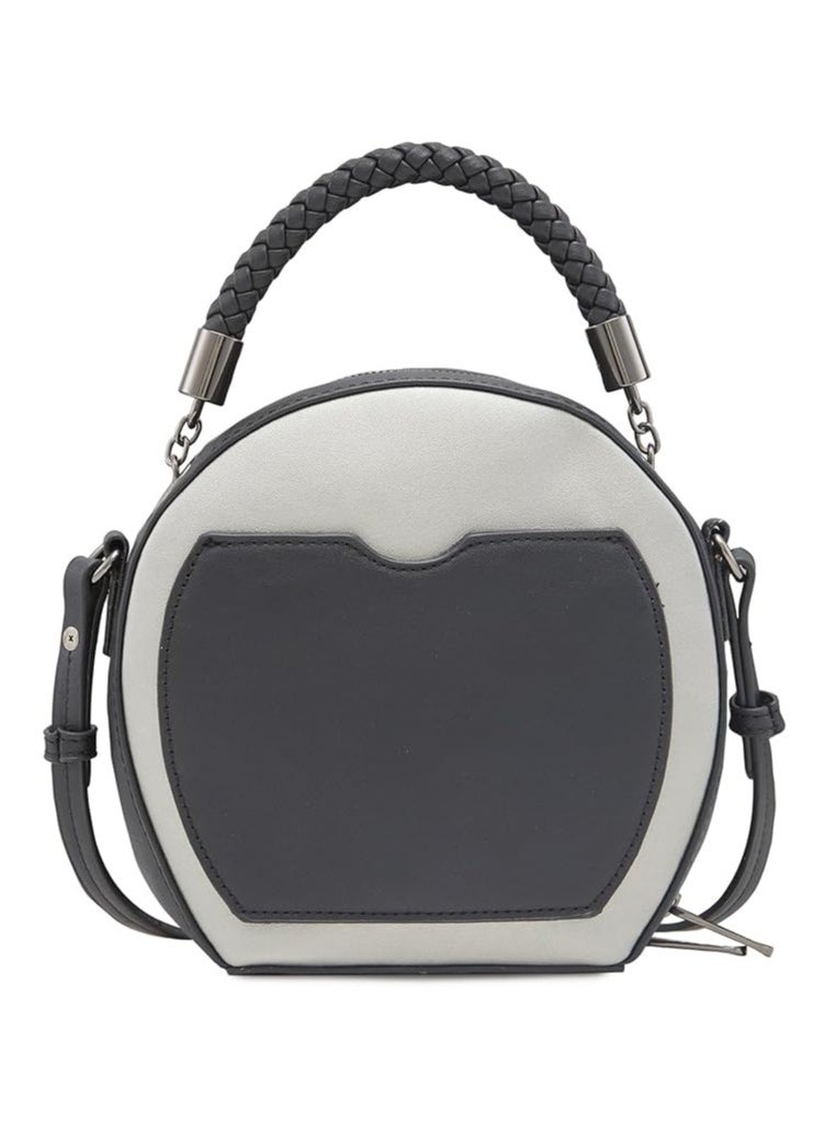 CAPRESE-JOSIE SLING MEDIUM Black | Dual-color round sling bag with adjustable strap, ideal for casual outings and daily use