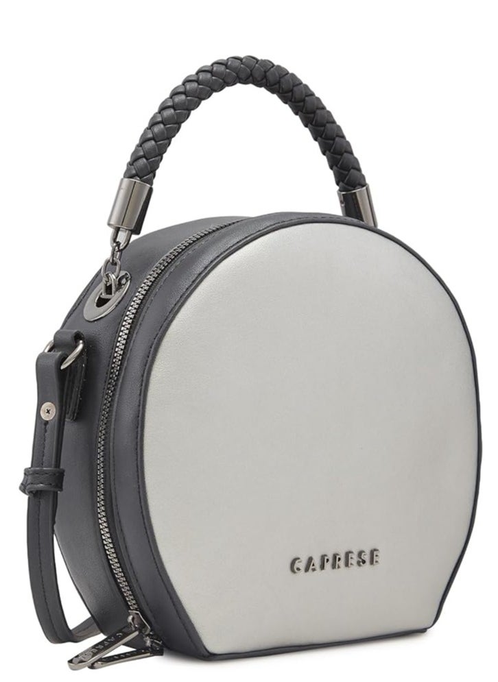 CAPRESE-JOSIE SLING MEDIUM Black | Dual-color round sling bag with adjustable strap, ideal for casual outings and daily use
