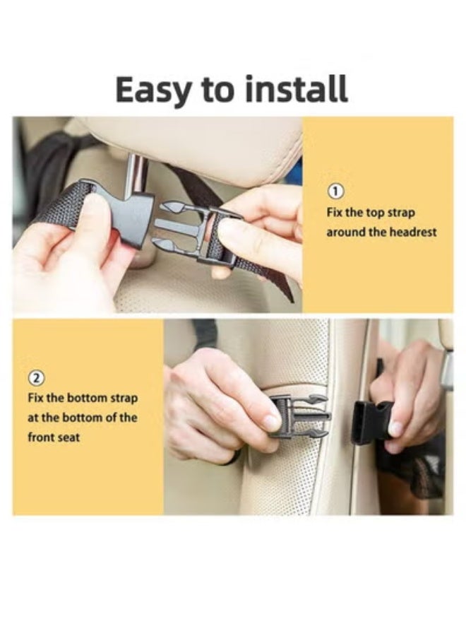 ارواق منظم المقعد الخلفي للسيارة مع حامل تابلت بشاشة لمس – 10 جيوب تخزين، بوليستر مقاوم للماء 600D – يناسب تابلت حتى 10.5 بوصة – مقاس 41×61 سم، مناسب لمعظم السيارات - Image 5