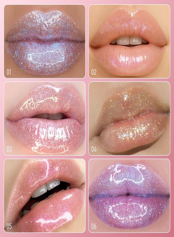 FREEORR Two Tone Layered Lip Gloss, High-Shine Lip Gloss, Shimmer and Buildable Color, Diamond Glitter Lip Luminizer, Nourishing and Hydrating, Plumping, Non-Sticky Lip Oil-01, 0.32 Fl Oz - Image 4