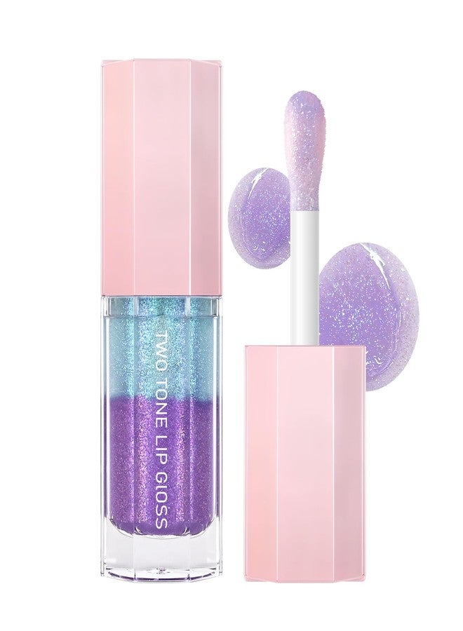 FREEORR Two Tone Layered Lip Gloss, High-Shine Lip Gloss, Shimmer and Buildable Color, Diamond Glitter Lip Luminizer, Nourishing and Hydrating, Plumping, Non-Sticky Lip Oil-01, 0.32 Fl Oz - Image 1