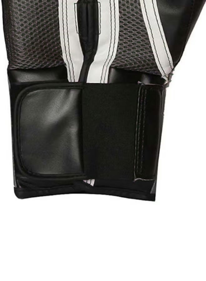 EVERLAST Pair Of Full Finger Professional Boxing Gloves Black/White - Image 2