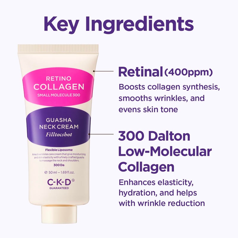 CKD Guaranteed CKD Gua Sha Neck Cream Filltocshot Refill Advanced AntiAging Neck Firming Cream with Massage Roller Visibly Reduces Wrinkles Lifts Tightens Sagging Skin Boosts Elasticity Korean Skincare - Image 5